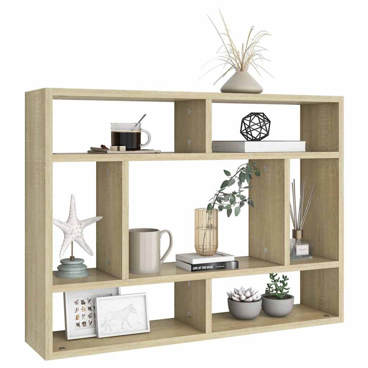 vidaXL Ραφιέρα Τοίχου Sonoma Δρυς 75 x 16 x 55 εκ. από Μοριοσανίδα
