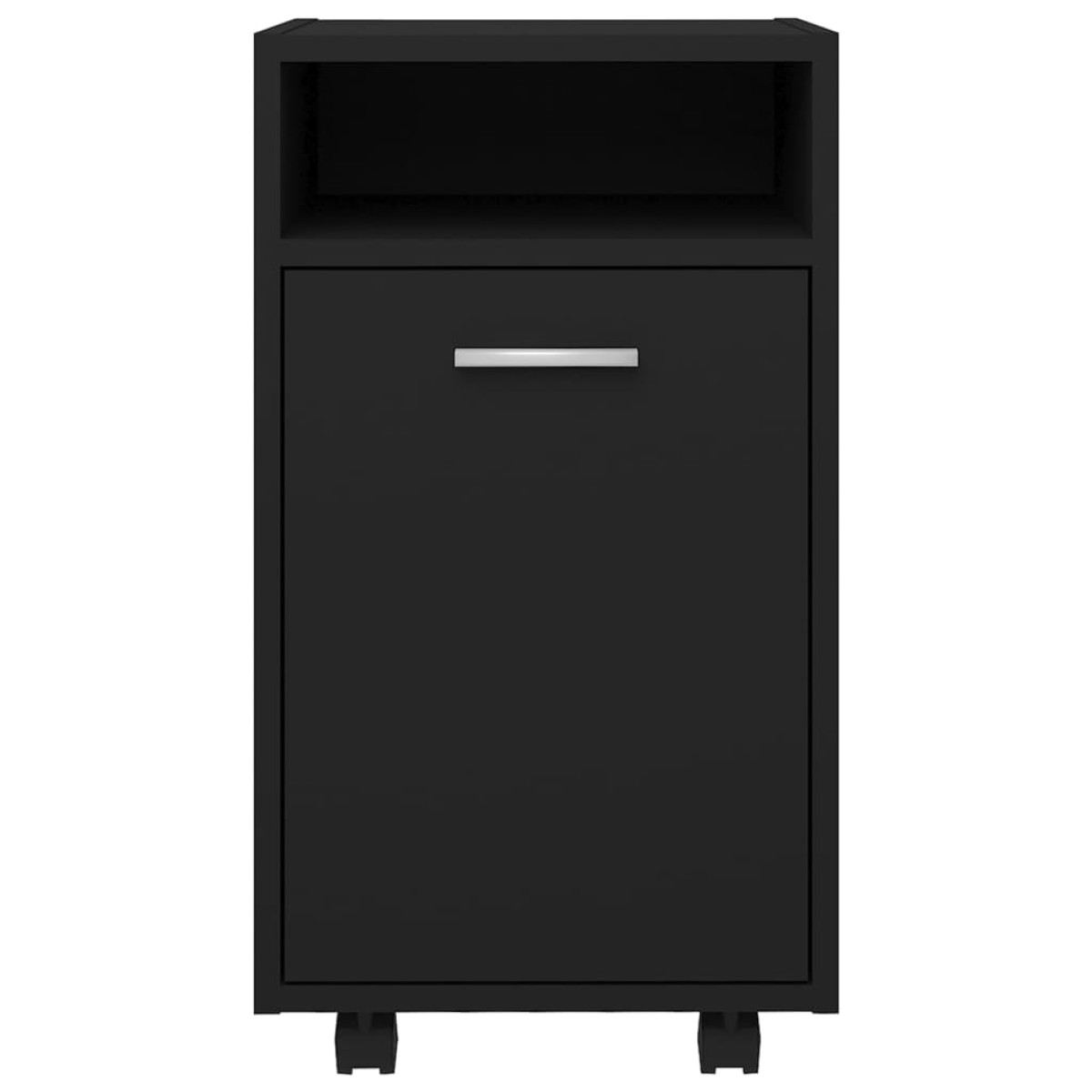vidaXL Βοηθητικό Ντουλάπι με Τροχούς Μαύρο 33x38x60 εκ από Μοριοσανίδα