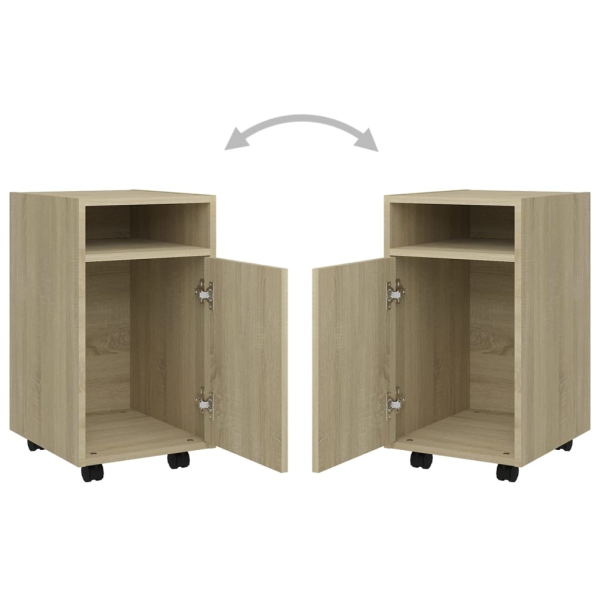 vidaXL Βοηθητ. Ντουλάπι με Τροχούς Sonoma Δρύς 33x38x60 εκ Μοριοσανίδα