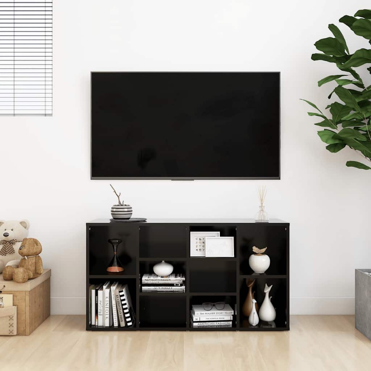 vidaXL Παπουτσοθήκη Μαύρη 103 x 30 x 54,5 εκ. από Μοριοσανίδα