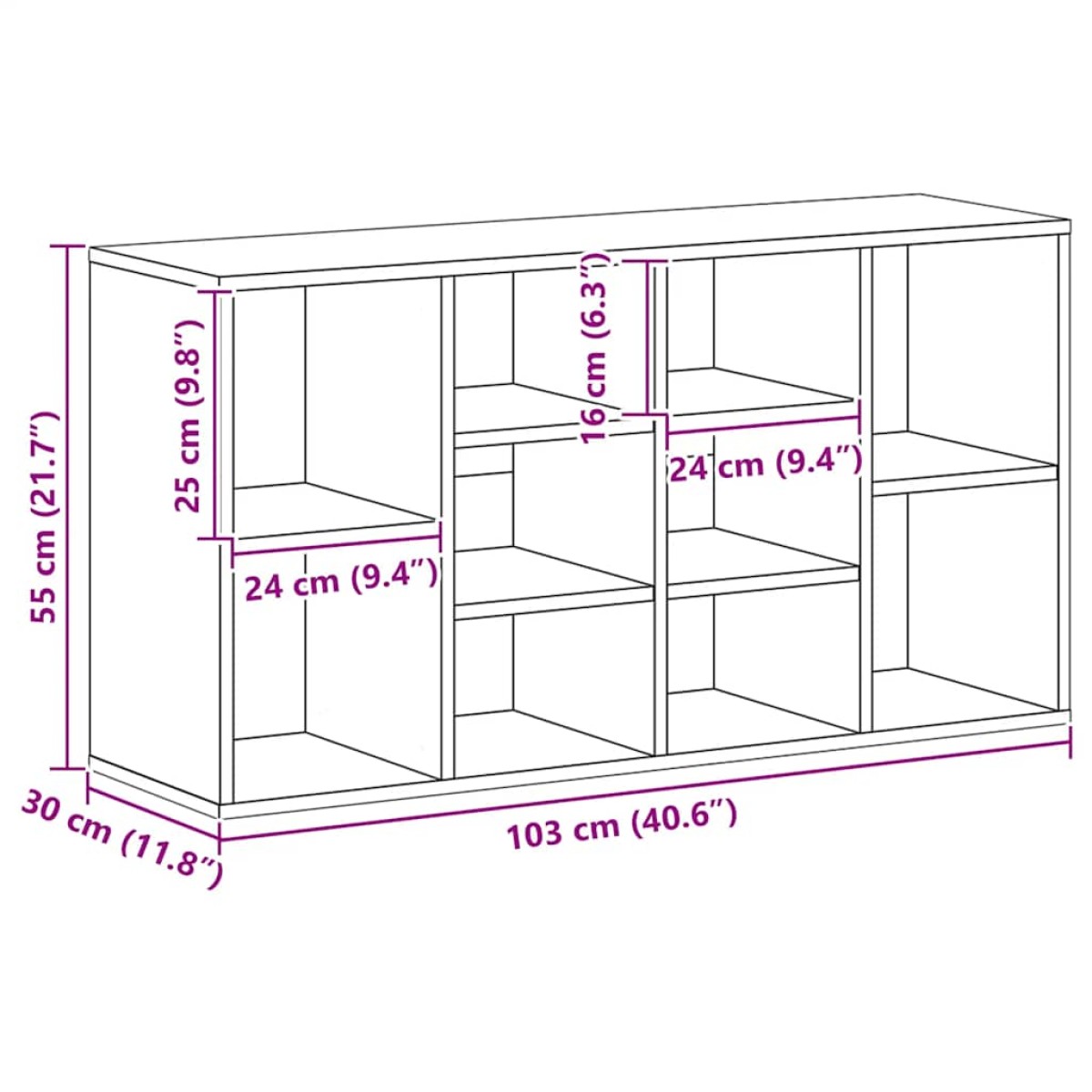 vidaXL Παπουτσοθήκη Sonoma Δρυς 103 x 30 x 54,5 εκ. από Μοριοσανίδα