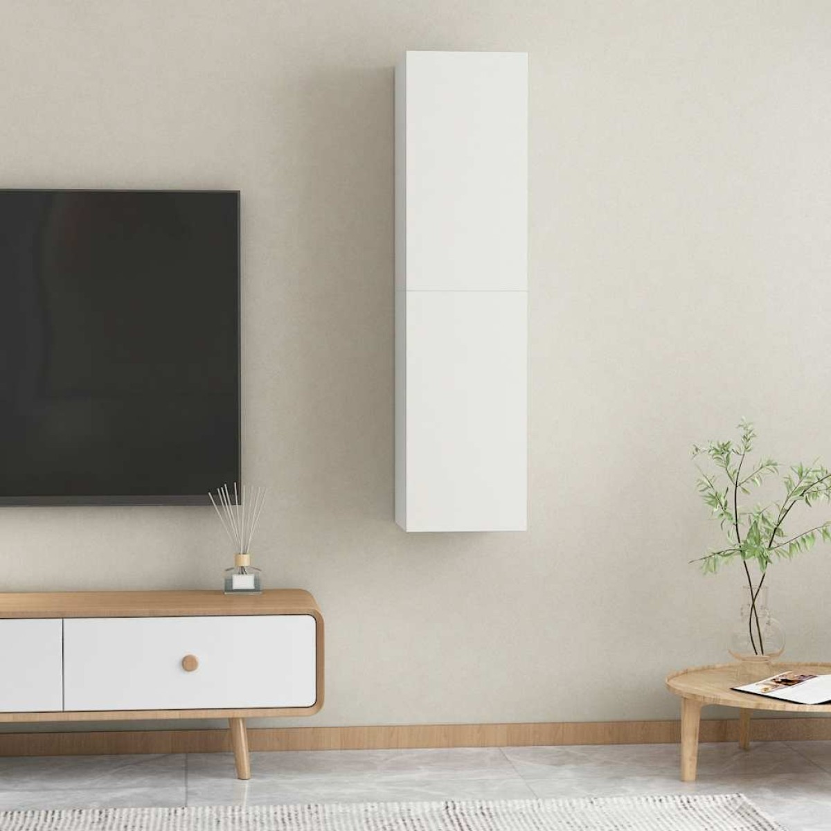 vidaXL Έπιπλα Τηλεόρασης 2 τεμ. Λευκά 30,5 x 30 x 60 εκ. Μοριοσανίδα