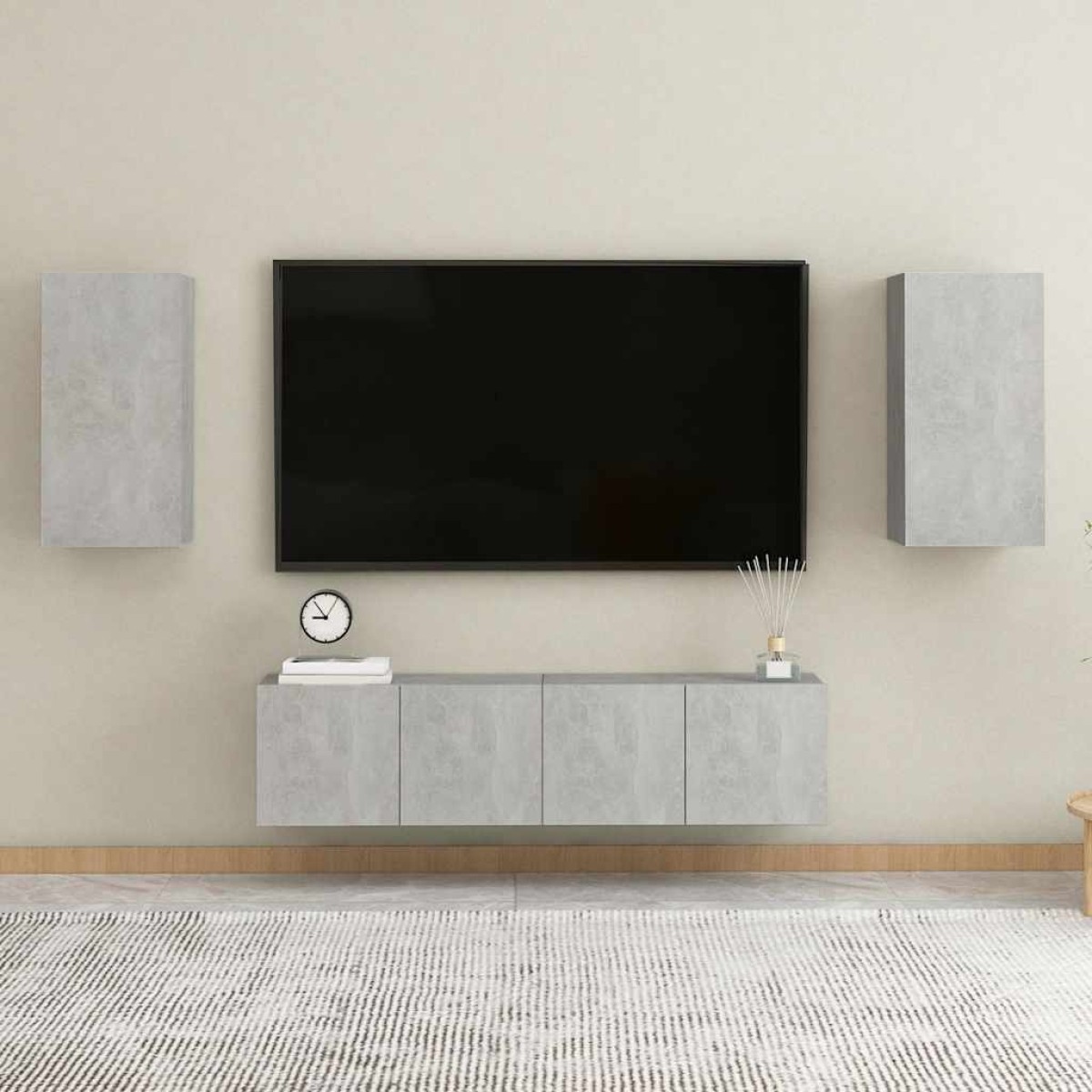 vidaXL Έπιπλο Τηλεόρασης Γκρι Σκυροδ. 30,5 x 30 x 60 εκ. Μοριοσανίδα