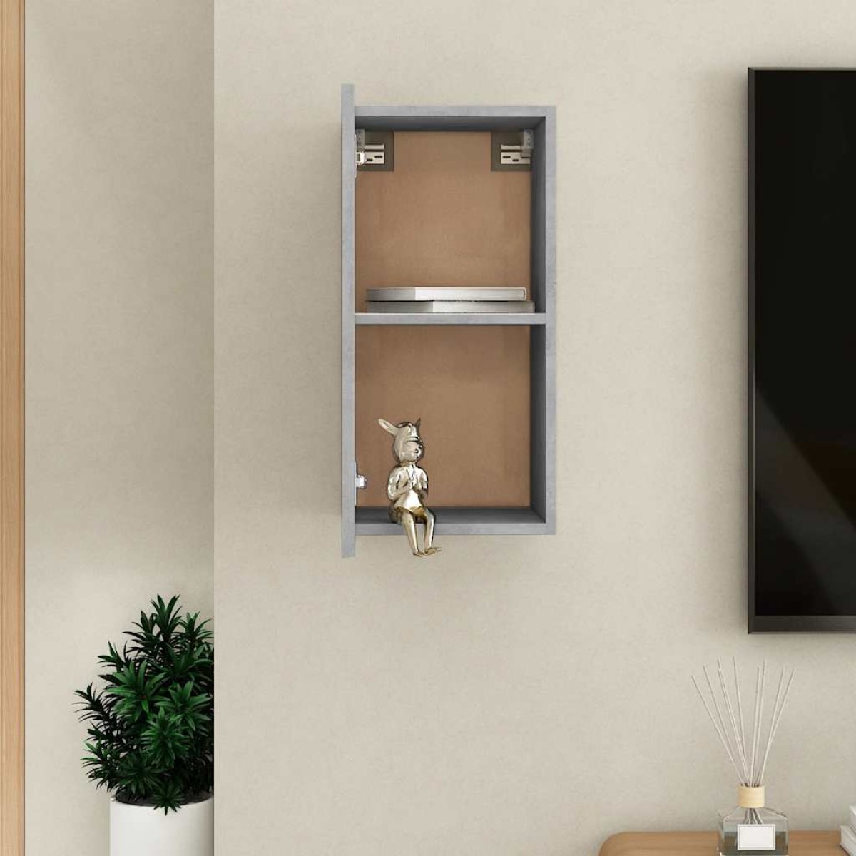 vidaXL Έπιπλο Τηλεόρασης Γκρι Σκυροδ. 30,5 x 30 x 60 εκ. Μοριοσανίδα