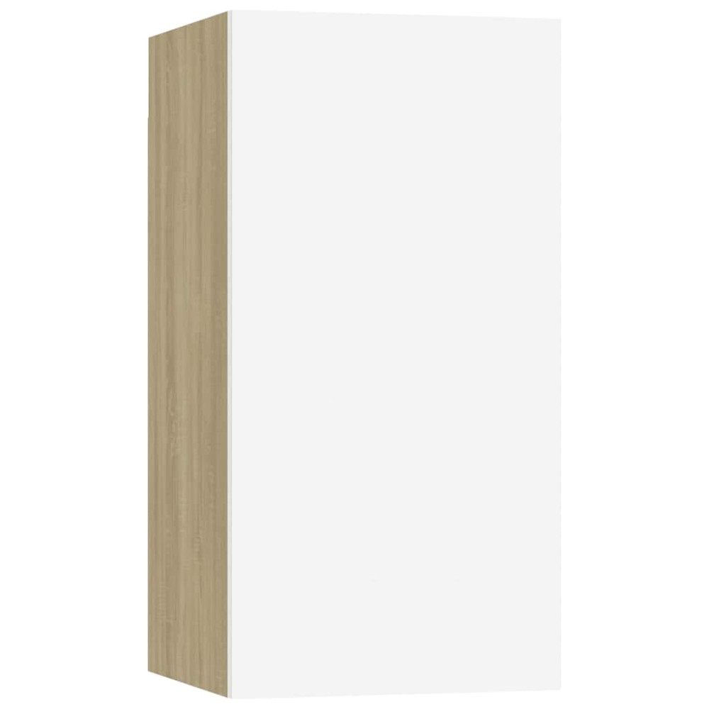 vidaXL Έπιπλο Τηλεόρασης Λευκό & Sonoma Δρυς 30,5x30x60εκ. Επεξ. Ξύλο