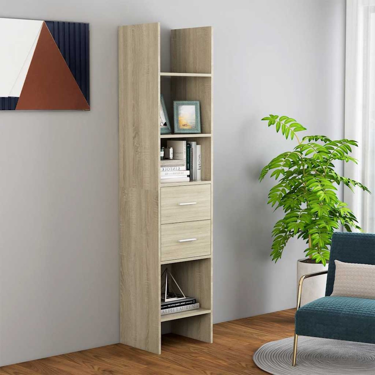 vidaXL Βιβλιοθήκη Χρώμα Sonoma Δρυς 40 x 35 x 180 εκ. από Μοριοσανίδα