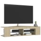 vidaXL Έπιπλο Τηλεόρασης με LED Sonoma Δρυς 135x39x30 εκ.