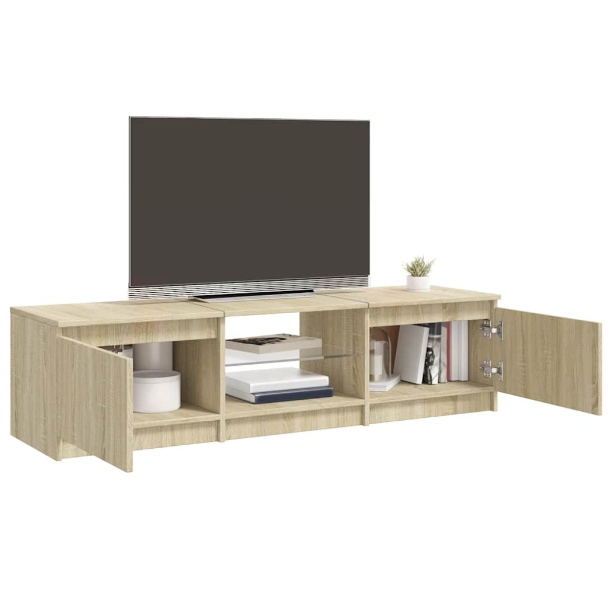 vidaXL Έπιπλο Τηλεόρασης με LED Sonoma Δρυς 140x40x35,5 εκ.