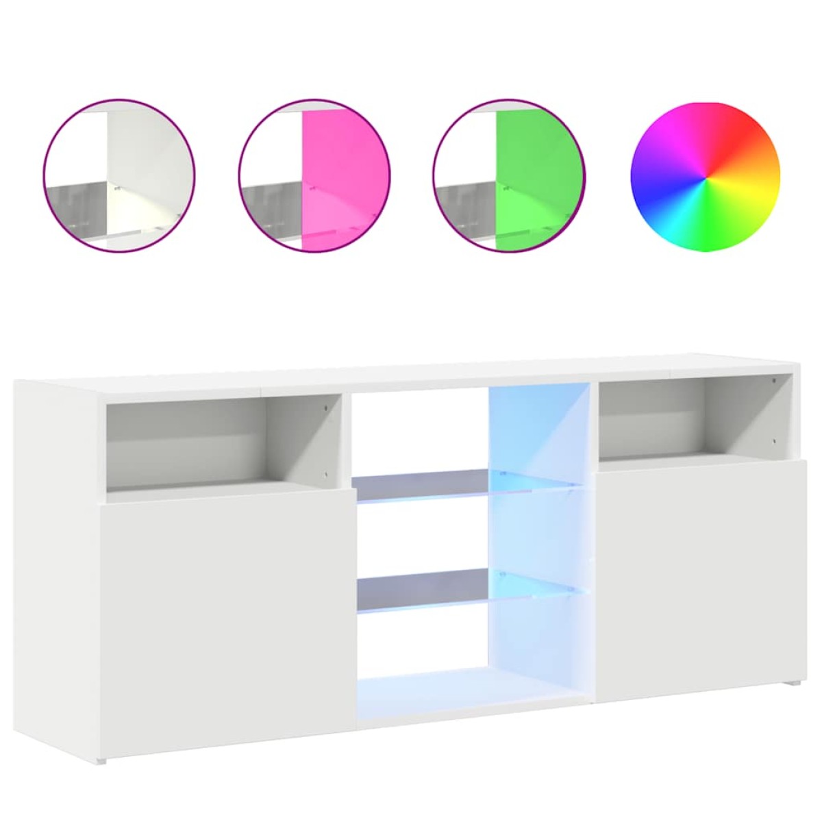 vidaXL Έπιπλο Τηλεόρασης με LED Λευκό 120x30x50 εκ.