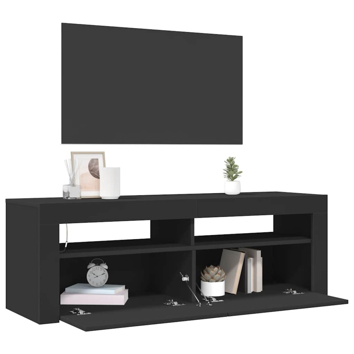 vidaXL Έπιπλο Τηλεόρασης με LED Μαύρο 120x35x40 εκ.