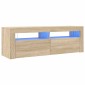 vidaXL Έπιπλο Τηλεόρασης με LED Sonoma Δρυς 120x35x40 εκ.