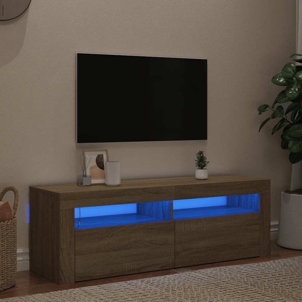 vidaXL Έπιπλο Τηλεόρασης με LED Sonoma Δρυς 120x35x40 εκ.