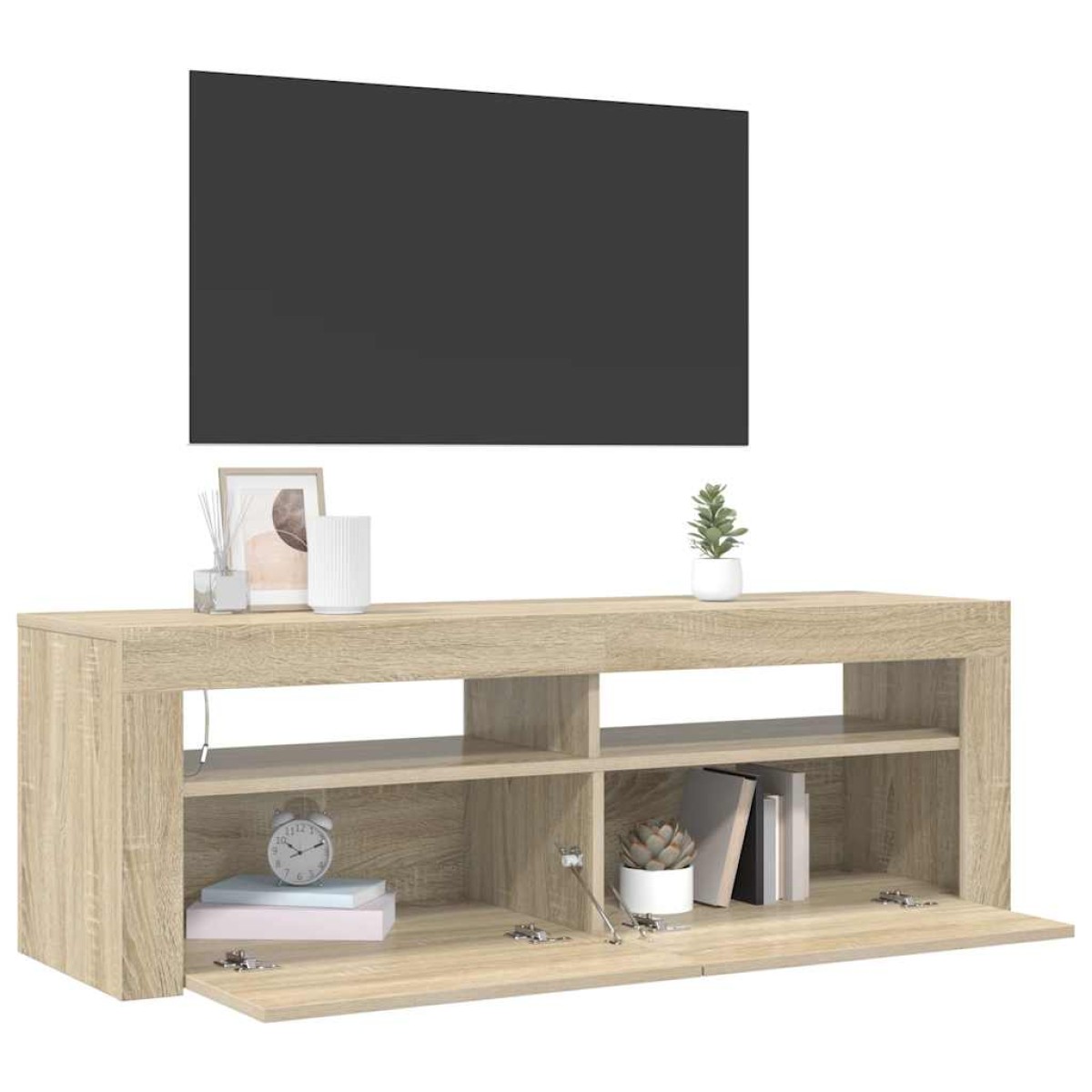 vidaXL Έπιπλο Τηλεόρασης με LED Sonoma Δρυς 120x35x40 εκ.