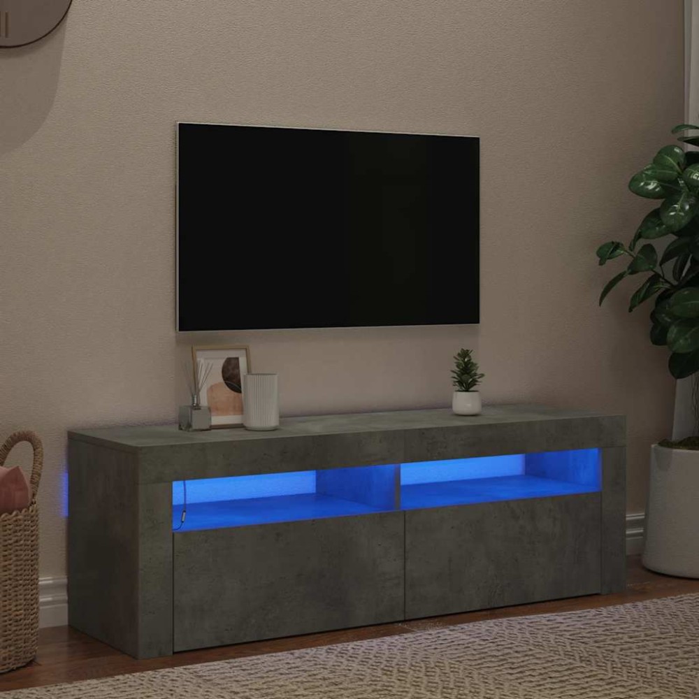 vidaXL Έπιπλο Τηλεόρασης με LED Γκρι Σκυροδέματος 120 x 35 x 40 εκ.