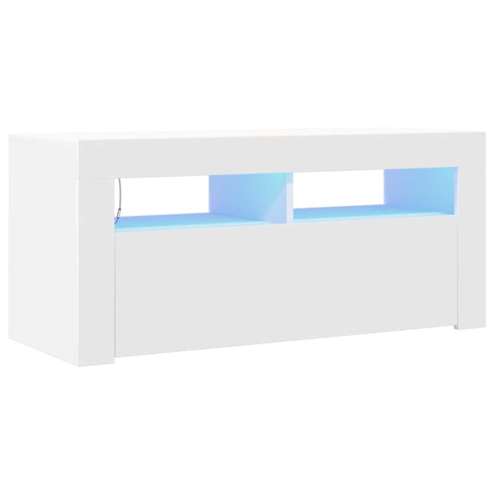 vidaXL Έπιπλο Τηλεόρασης με LED Λευκό 90 x 35 x 40 εκ.