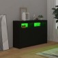 vidaXL Μπουφές με LED Μαύρος 115,5x30x75 εκ.