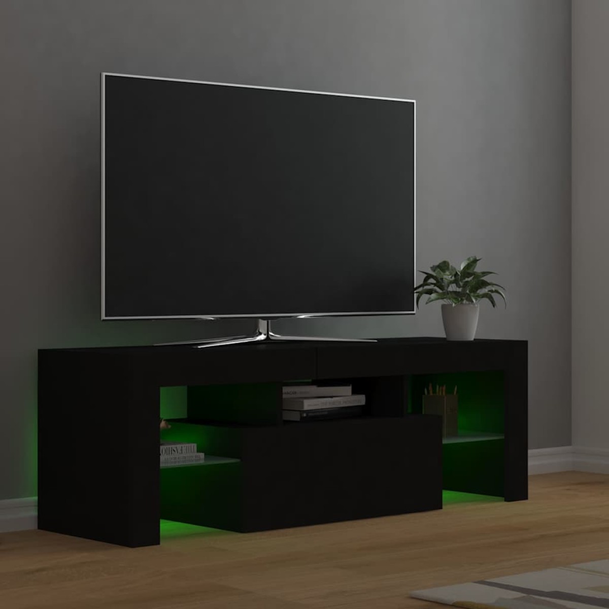 vidaXL Έπιπλο Τηλεόρασης με LED Μαύρο 120 x 35 x 40 εκ.