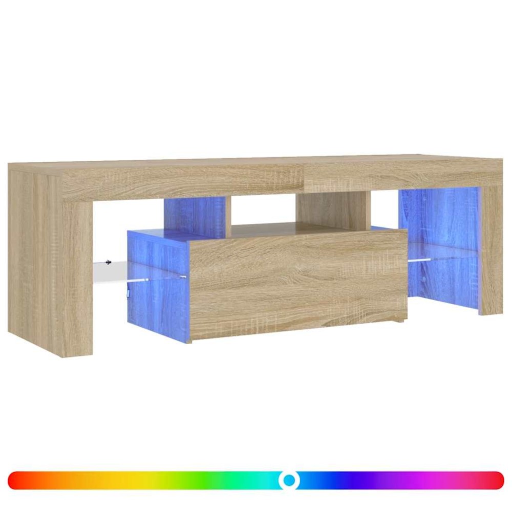 vidaXL Έπιπλο Τηλεόρασης με LED Sonoma Δρυς 120x35x40 εκ.