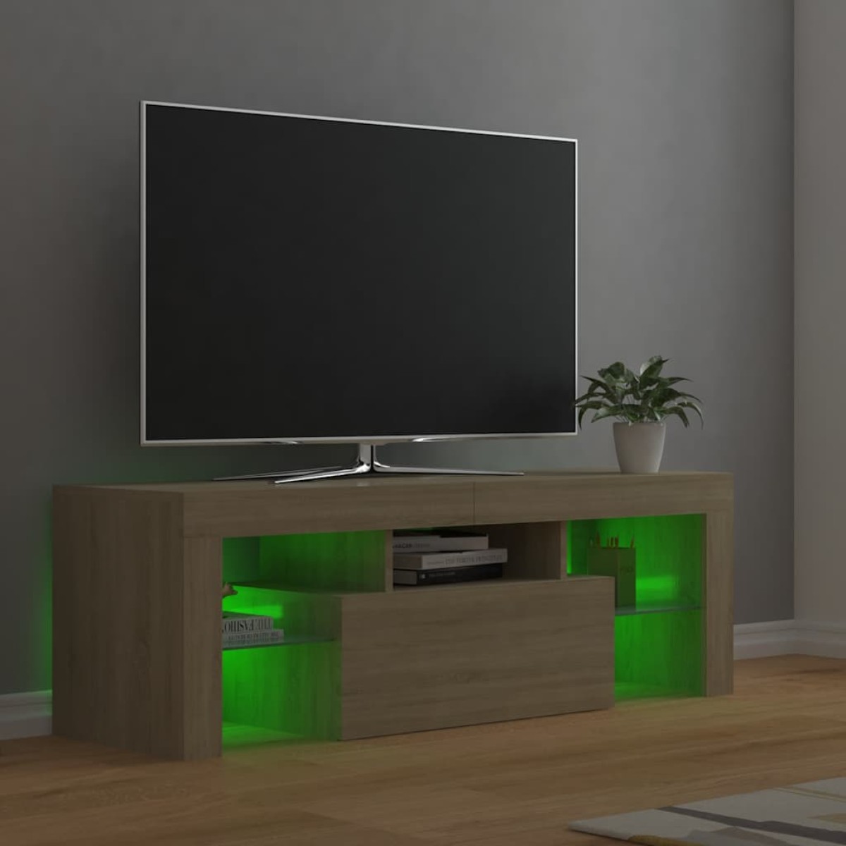 vidaXL Έπιπλο Τηλεόρασης με LED Sonoma Δρυς 120 x 35 x 40 εκ.