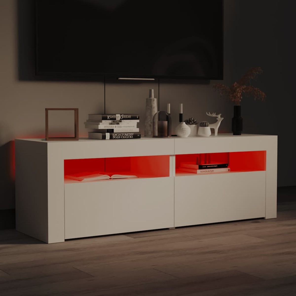 vidaXL Έπιπλο Τηλεόρασης με LED Λευκό 120 x 35 x 40 εκ.