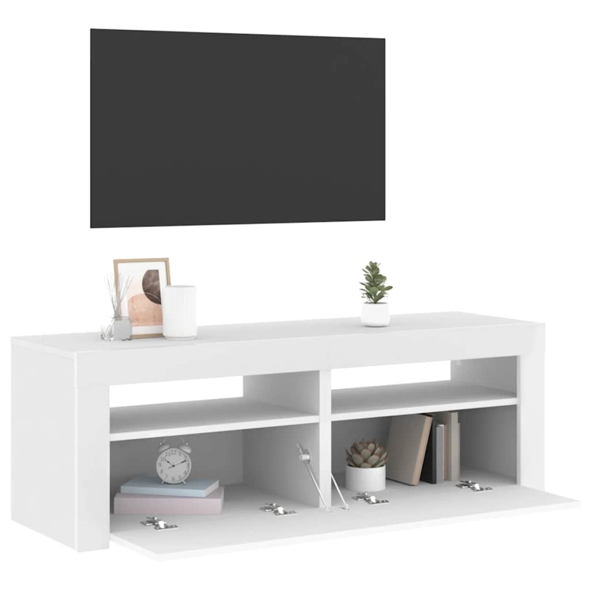 vidaXL Έπιπλο Τηλεόρασης με LED Λευκό 120 x 35 x 40 εκ.