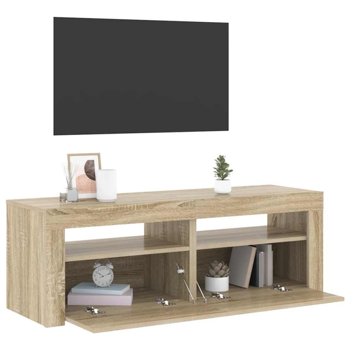 vidaXL Έπιπλο Τηλεόρασης με LED Sonoma Δρυς 120 x 35 x 40 εκ.