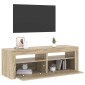 vidaXL Έπιπλο Τηλεόρασης με LED Sonoma Δρυς 120 x 35 x 40 εκ.