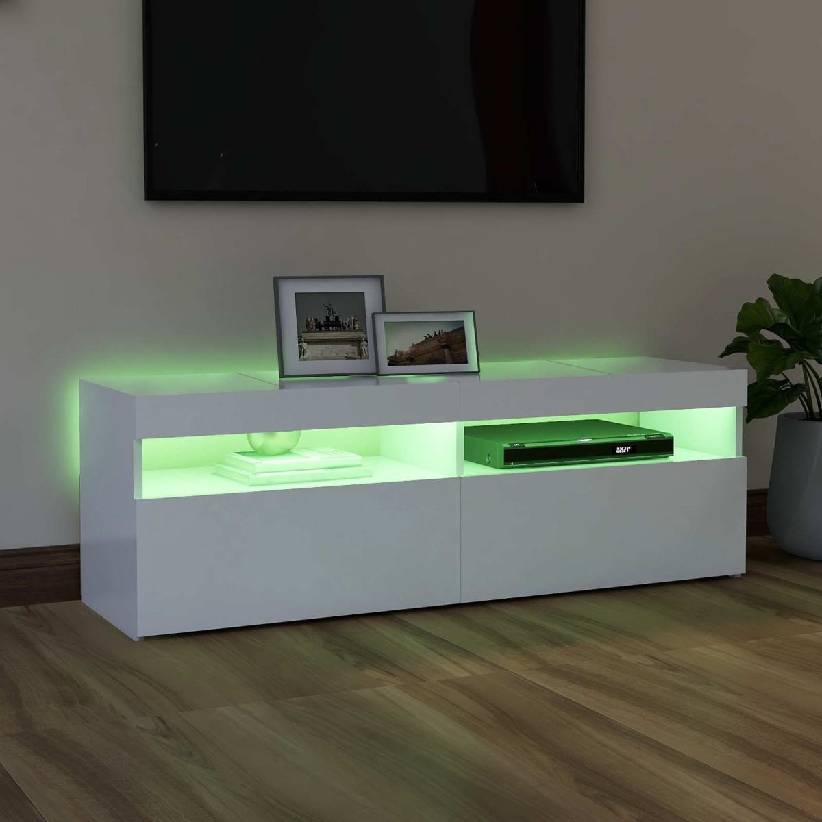 vidaXL Έπιπλο Τηλεόρασης με LED Λευκό 120 x 35 x 40 εκ.