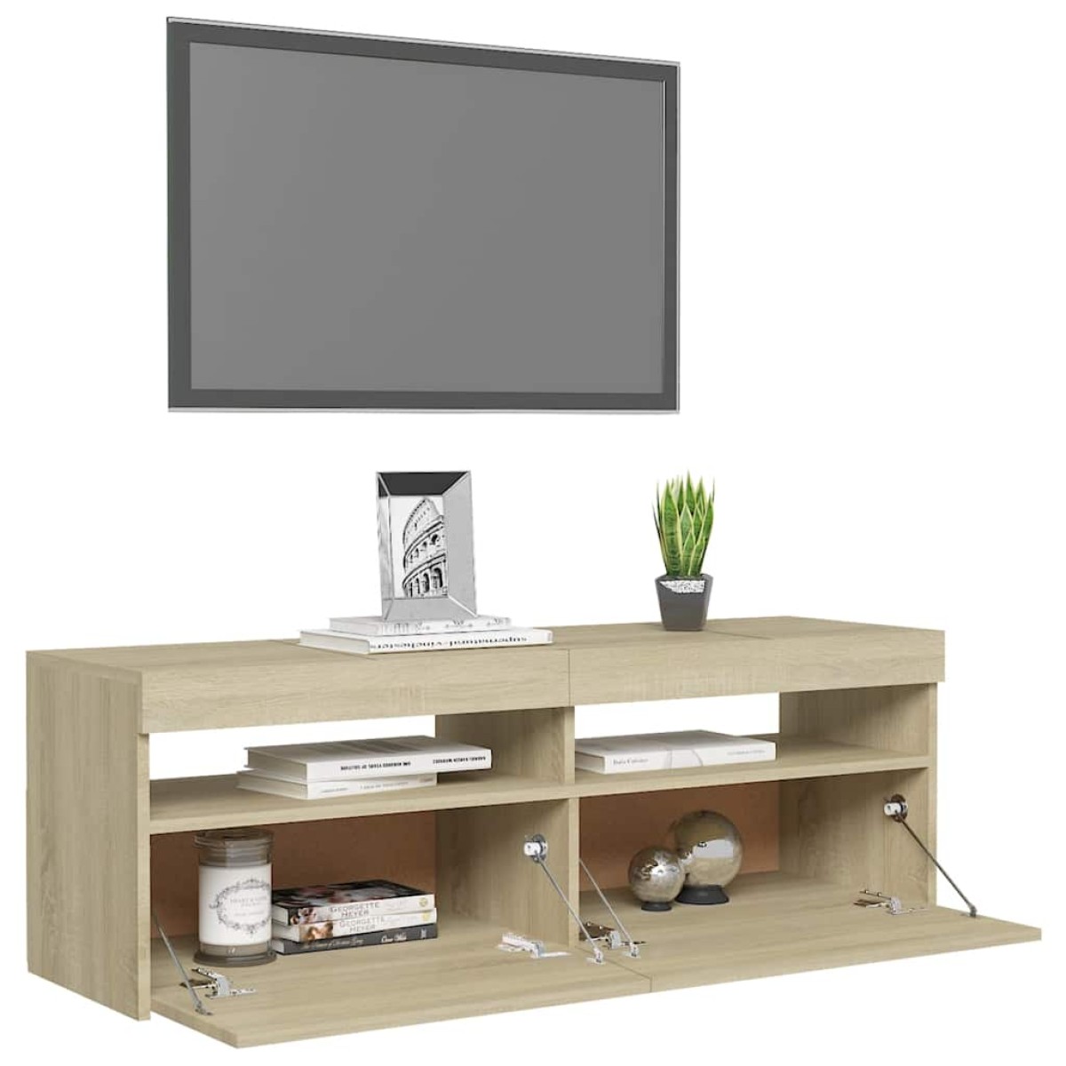 vidaXL Έπιπλο Τηλεόρασης με LED Sonoma Δρυς 120 x 35 x 40 εκ.