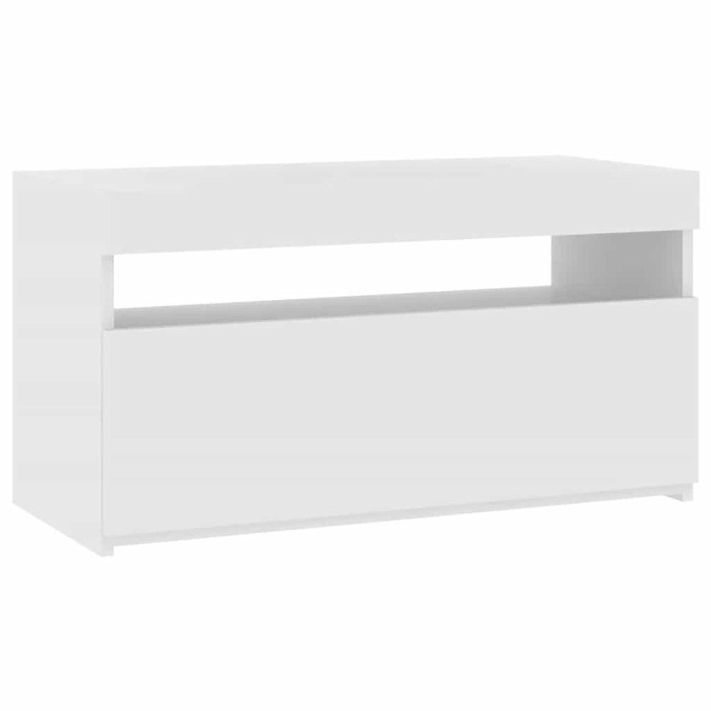 vidaXL Έπιπλο Τηλεόρασης με LED Λευκό 75 x 35 x 40 εκ.