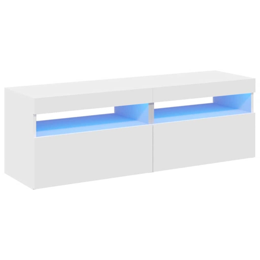 vidaXL Έπιπλα Τηλεόρασης με LED 2 τεμ. Λευκά 60 x 35 x 40 εκ.