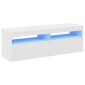 vidaXL Έπιπλα Τηλεόρασης με LED 2 τεμ. Λευκά 60 x 35 x 40 εκ.