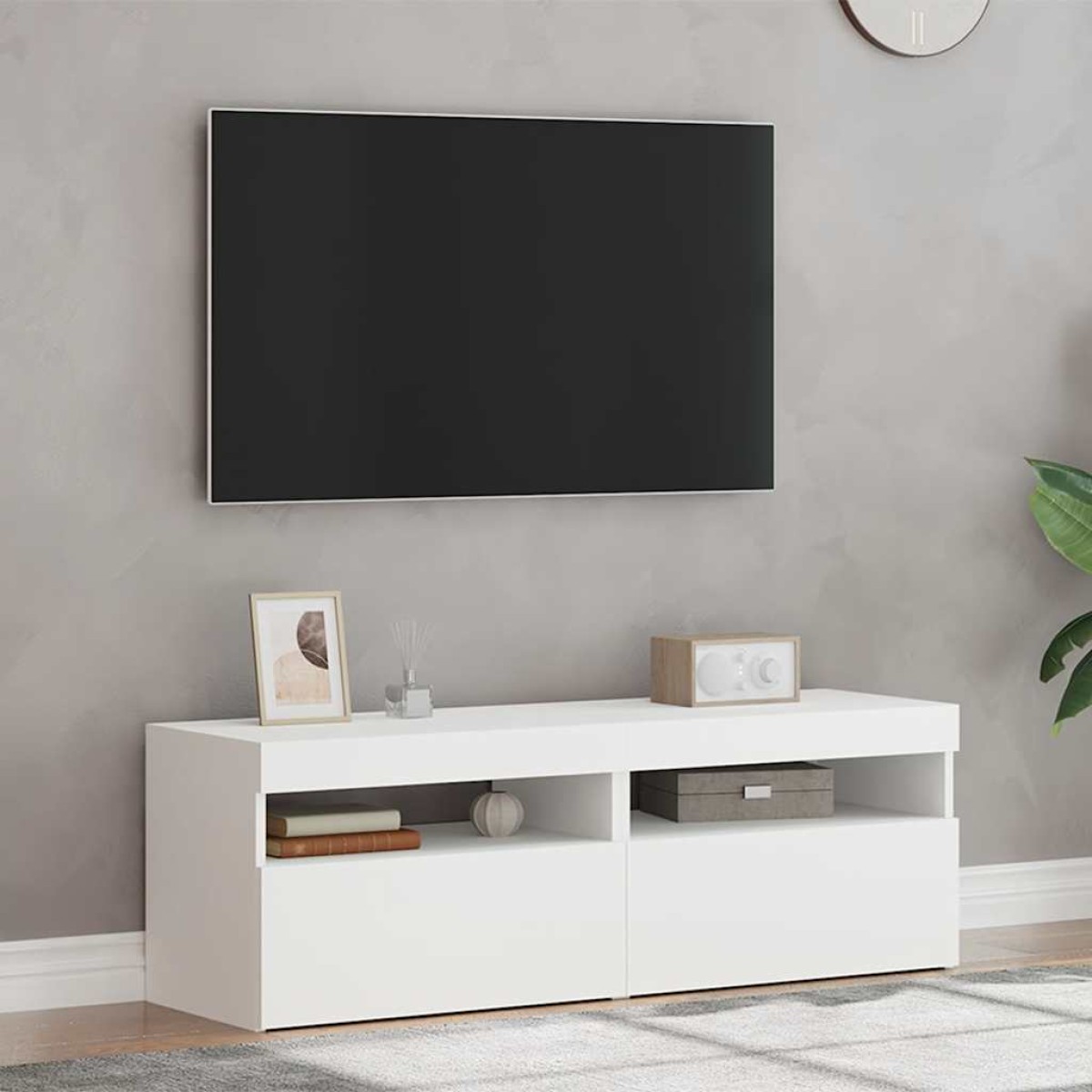 vidaXL Έπιπλα Τηλεόρασης με LED 2 τεμ. Λευκά 60 x 35 x 40 εκ.
