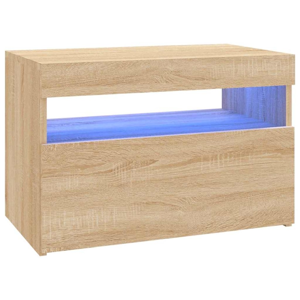 vidaXL Έπιπλο Τηλεόρασης με LED Sonoma Δρυς 60 x 35 x 40 εκ.