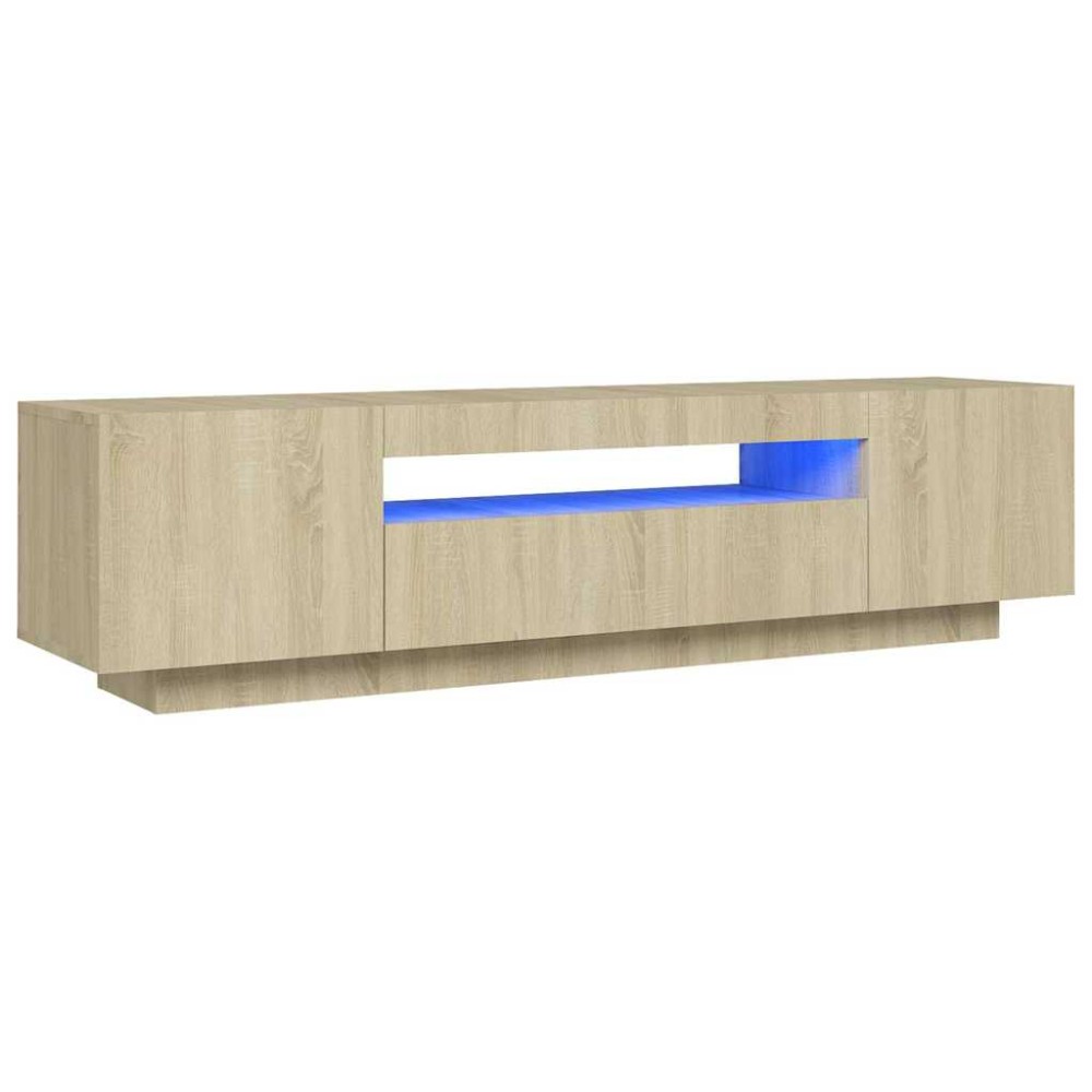 vidaXL Έπιπλο Τηλεόρασης με LED Sonoma Δρυς 160 x 35 x 40 εκ.