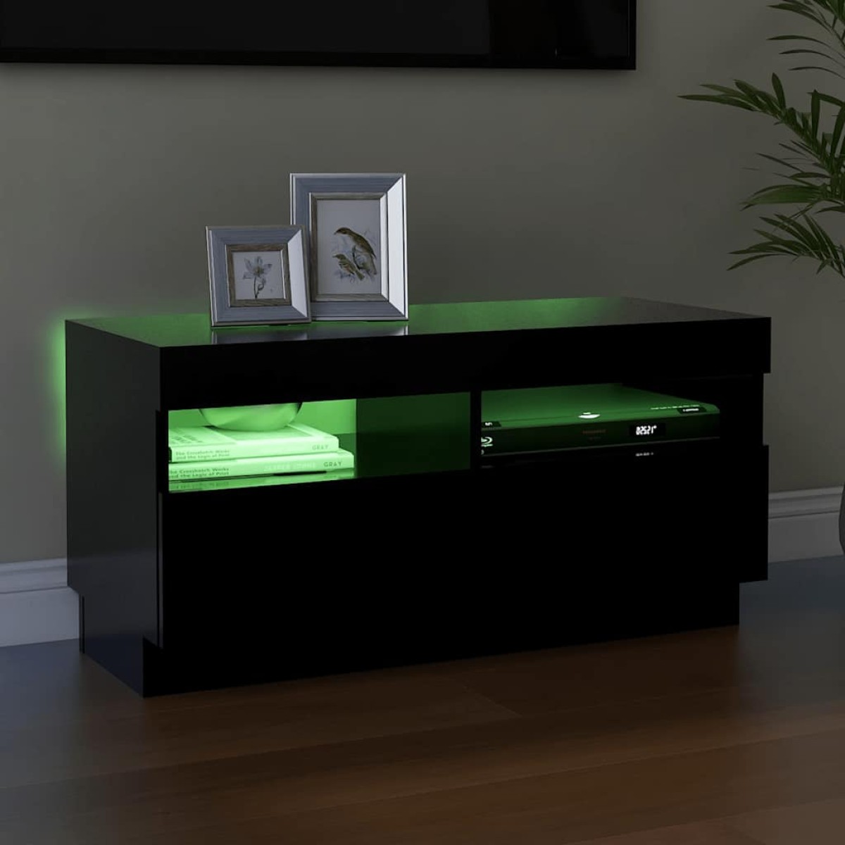 vidaXL Έπιπλο Τηλεόρασης με LED Μαύρο 80 x 35 x 40 εκ.