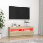 vidaXL Έπιπλο Τηλεόρασης με Φωτισμό LED Sonoma Δρυς 100 x 35 x 40 εκ.