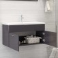 vidaXL Ντουλάπι Νιπτήρα Γυαλιστερό Γκρι 90 x 38,5 x 46 εκ. Μοριοσανίδα