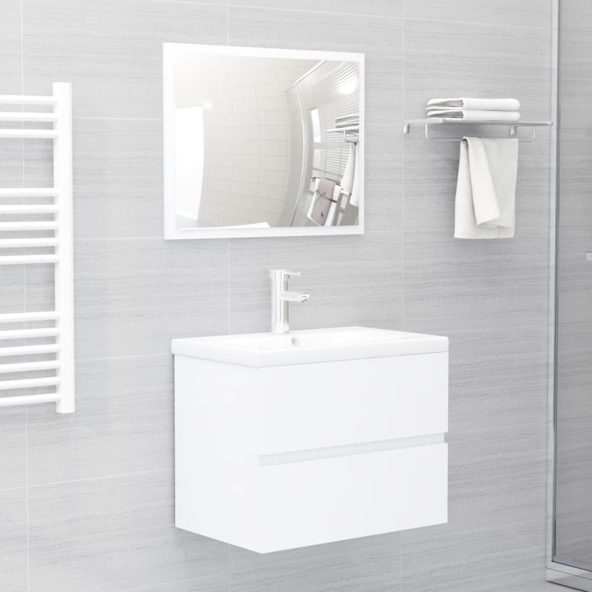 vidaXL Ντουλάπι Νιπτήρα Λευκό 60x38,5x45 εκ. Μοριοσανίδα