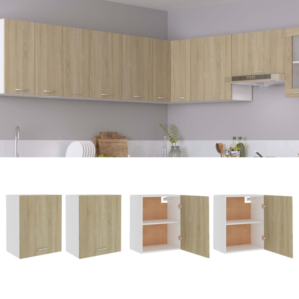 vidaXL Κρεμαστά Ντουλάπια 2 τεμ. "Lyon" Ξύλο Sonoma Δρυς 50x31x60 εκ. από Τεχνητό Ξύλο