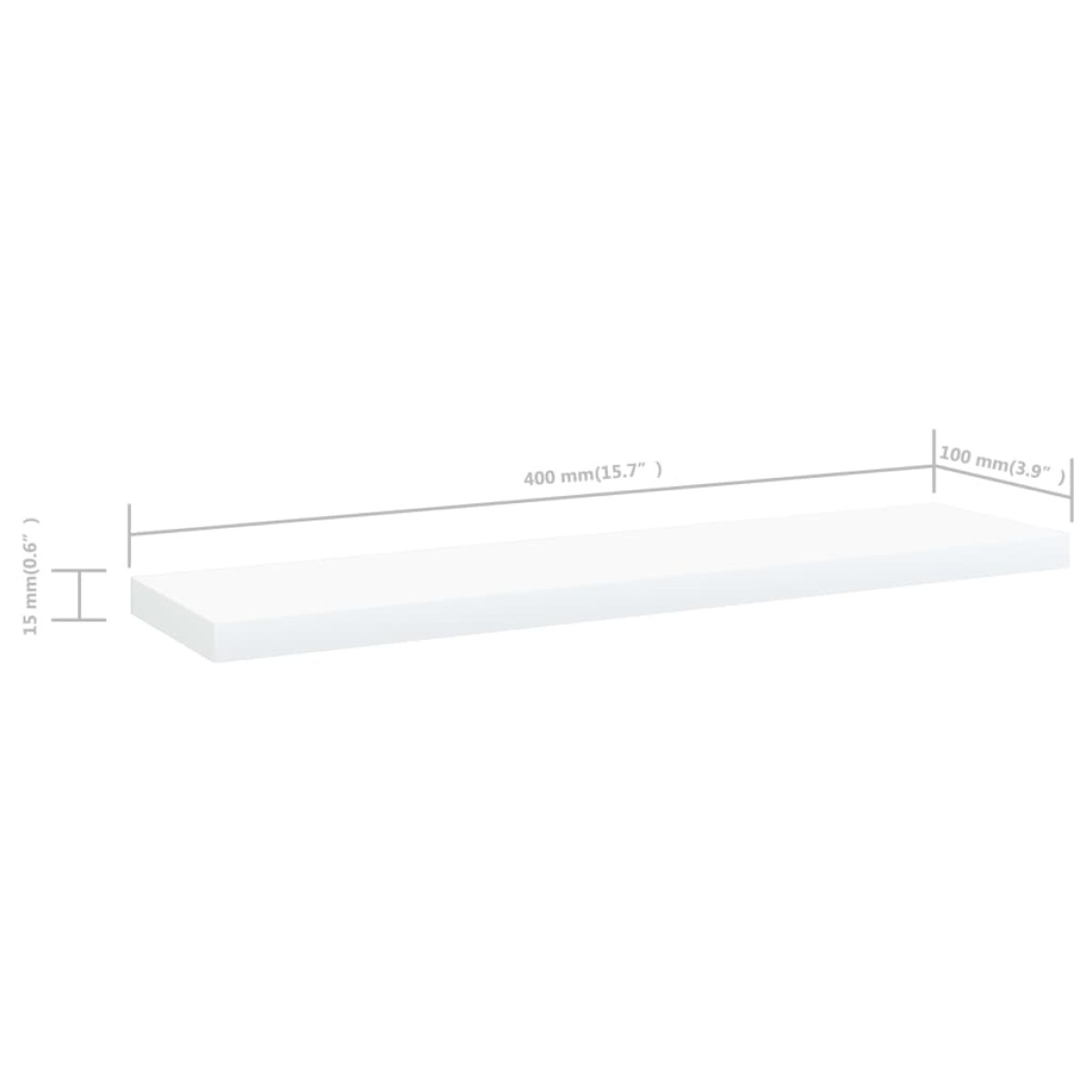 vidaXL Ράφια Βιβλιοθήκης 4 τεμ. Λευκά 40x10x1,5 εκ. από Μοριοσανίδα