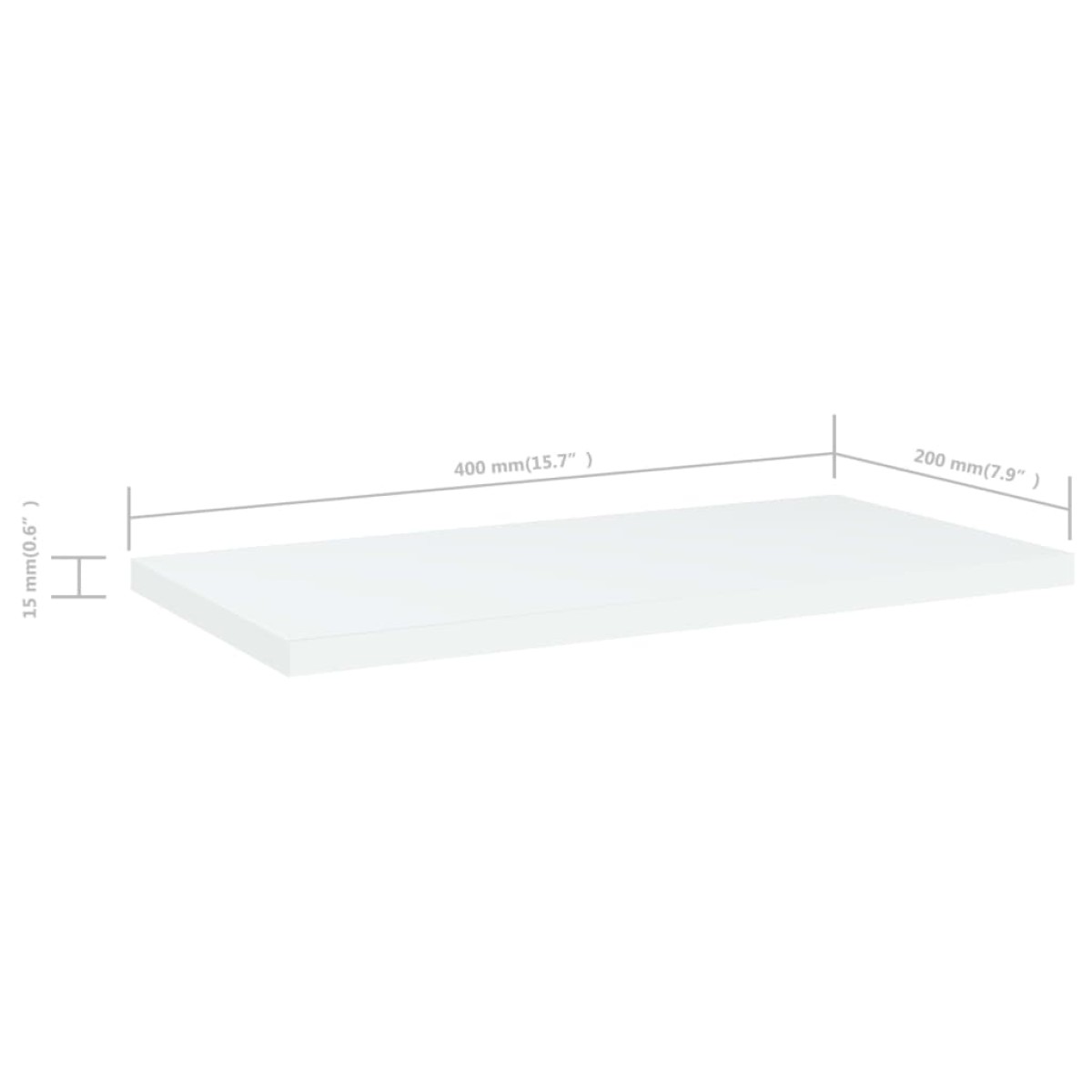 vidaXL Ράφια Βιβλιοθήκης 4 τεμ. Λευκά 40x20x1,5 εκ. από Μοριοσανίδα