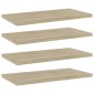 vidaXL Ράφια Βιβλιοθήκης 4 τεμ. Sonoma Δρυς 40x20x1,5 εκ. Μοριοσανίδα