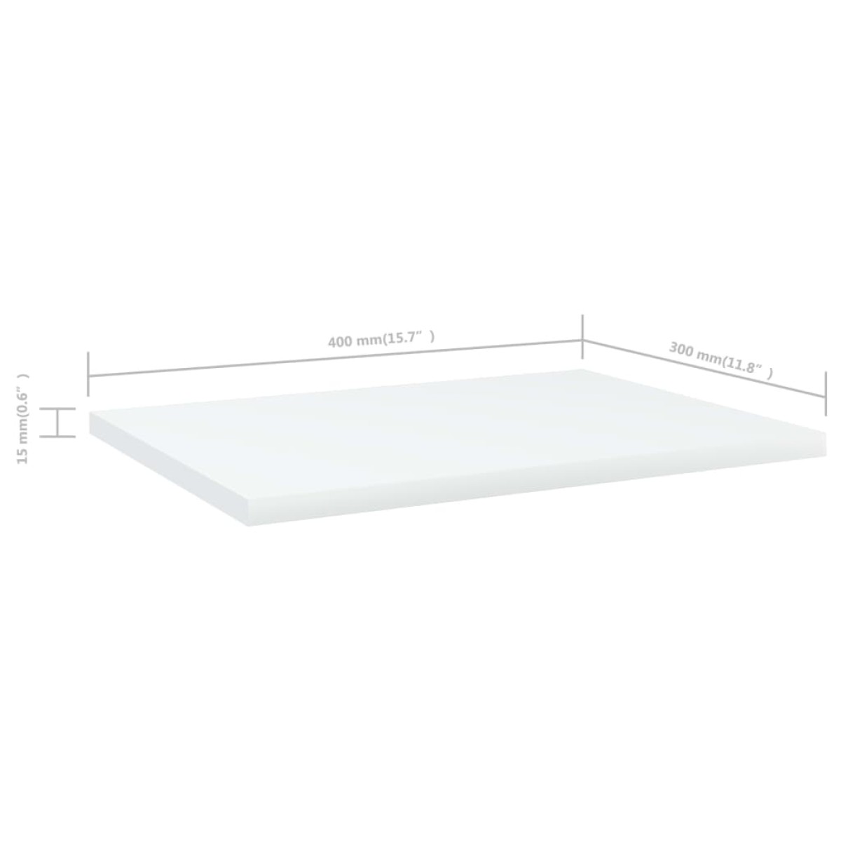 vidaXL Ράφια Βιβλιοθήκης 4 τεμ. Λευκά 40x30x1,5 εκ. από Μοριοσανίδα