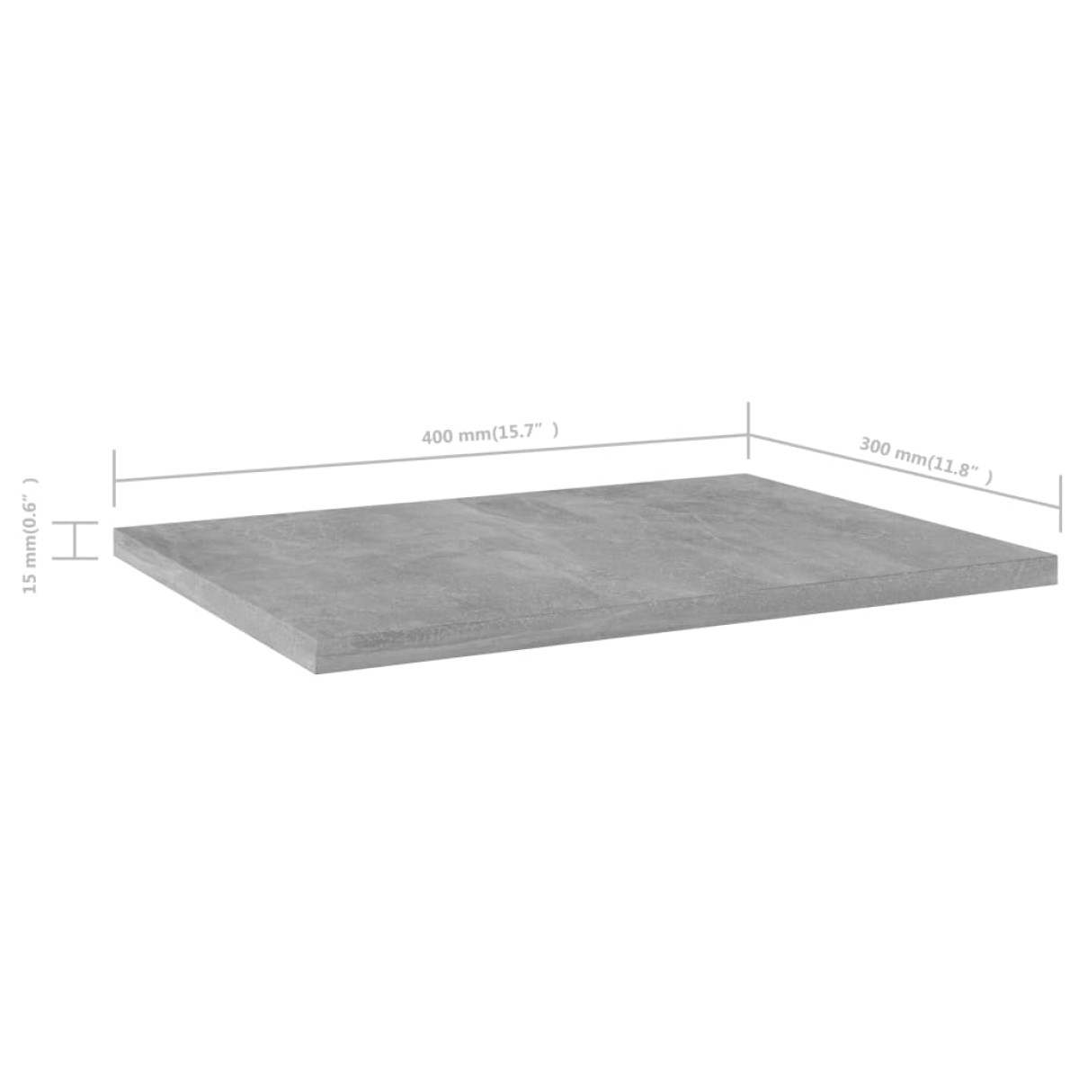vidaXL Ράφια Βιβλιοθήκης 4 τεμ. Γκρι Σκυροδ. 40x30x1,5 εκ. Μοριοσανίδα