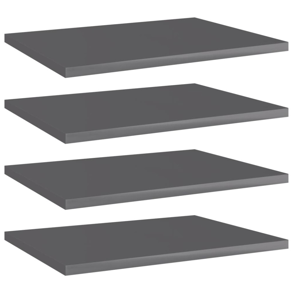 vidaXL Ράφια Βιβλιοθήκης 4 τεμ. Γυαλ. Γκρι 40x30x1,5 εκ. Μοριοσανίδα