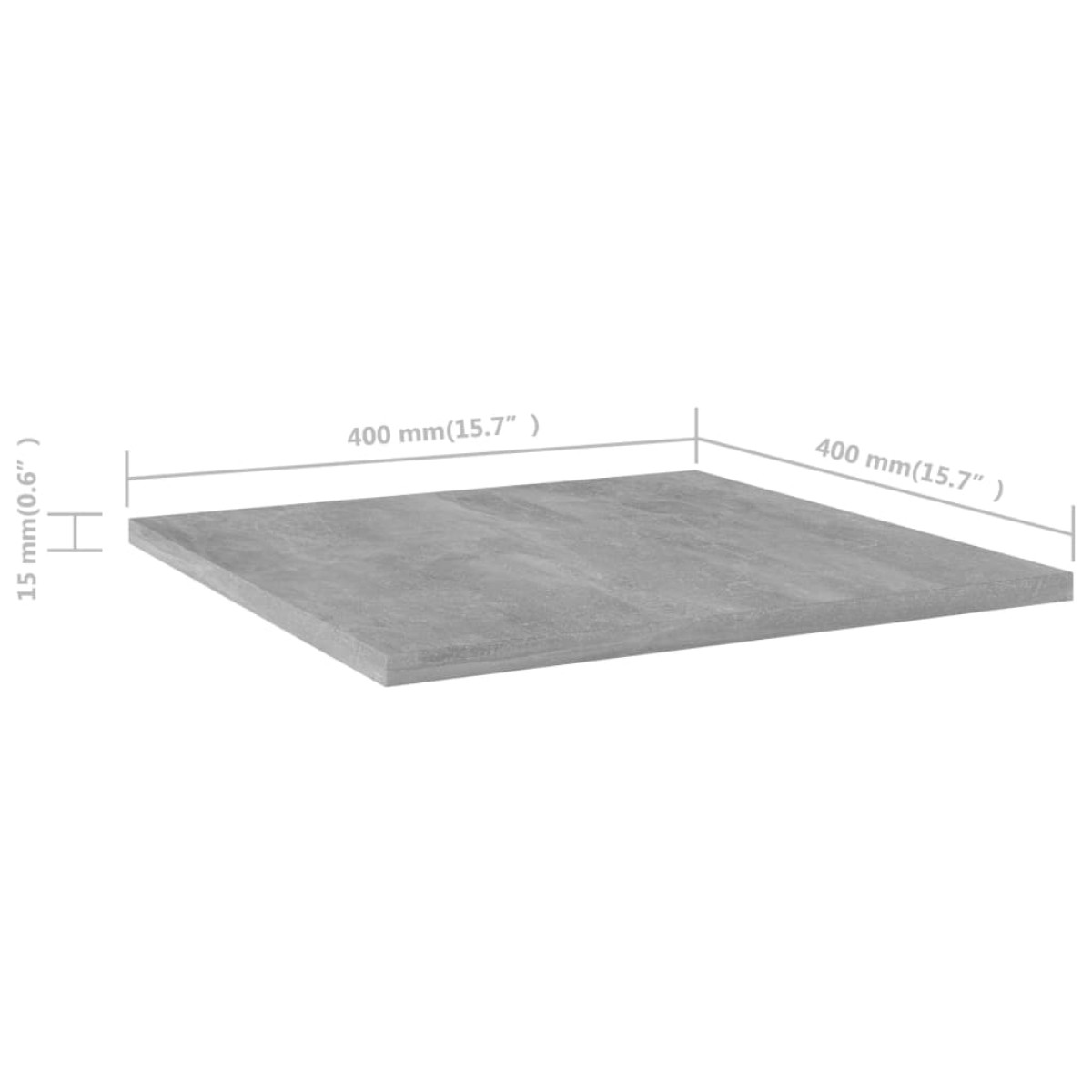 vidaXL Ράφια Βιβλιοθήκης 4 τεμ. Γκρι Σκυροδ. 40x40x1,5 εκ. Μοριοσανίδα
