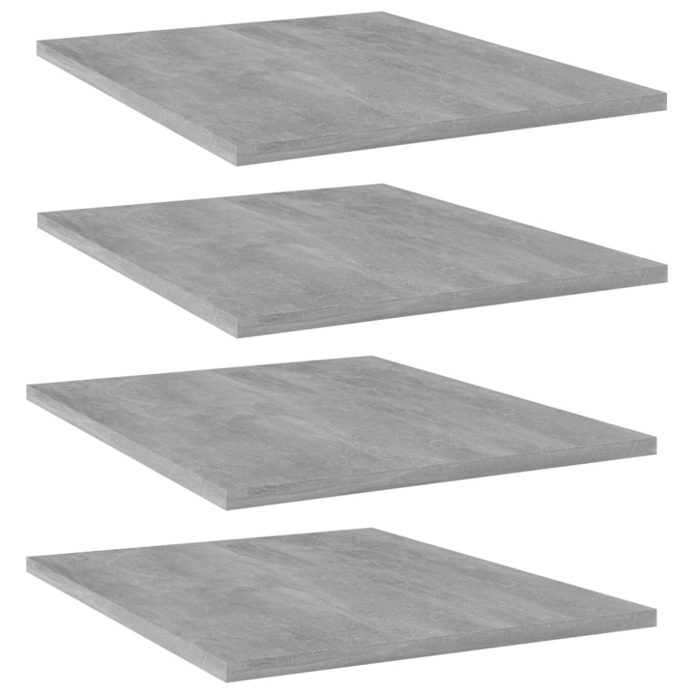 vidaXL Ράφια Βιβλιοθήκης 4 τεμ. Γκρι Σκυροδ. 40x50x1,5 εκ. Μοριοσανίδα