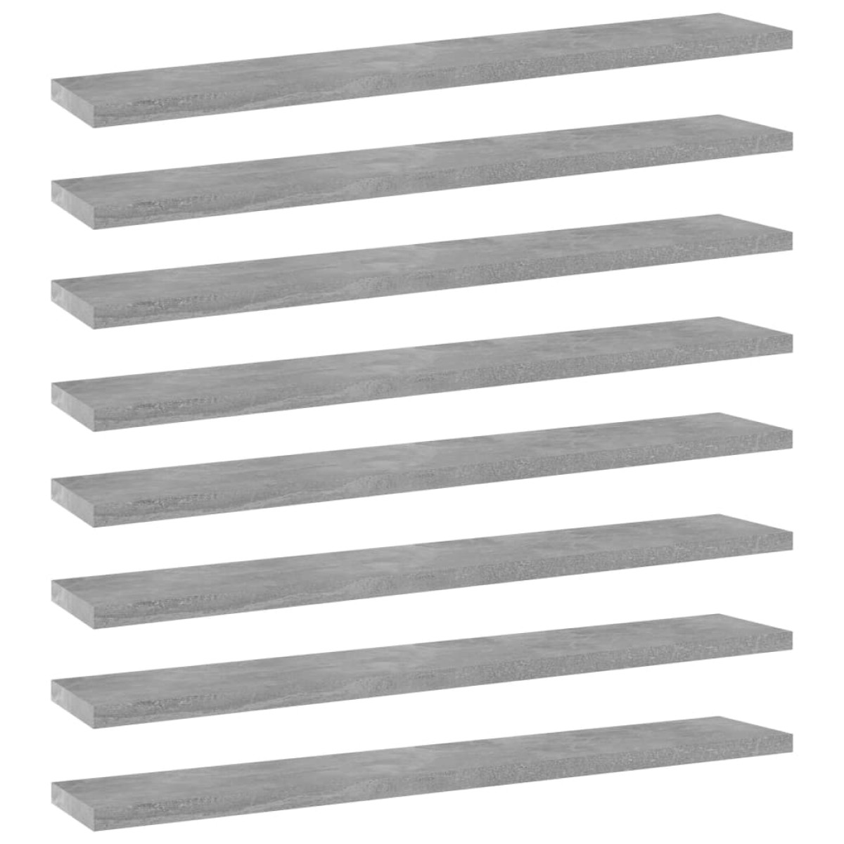 vidaXL Ράφια Βιβλιοθήκης 8 τεμ. Γκρι Σκυροδ. 60x10x1,5 εκ. Μοριοσανίδα