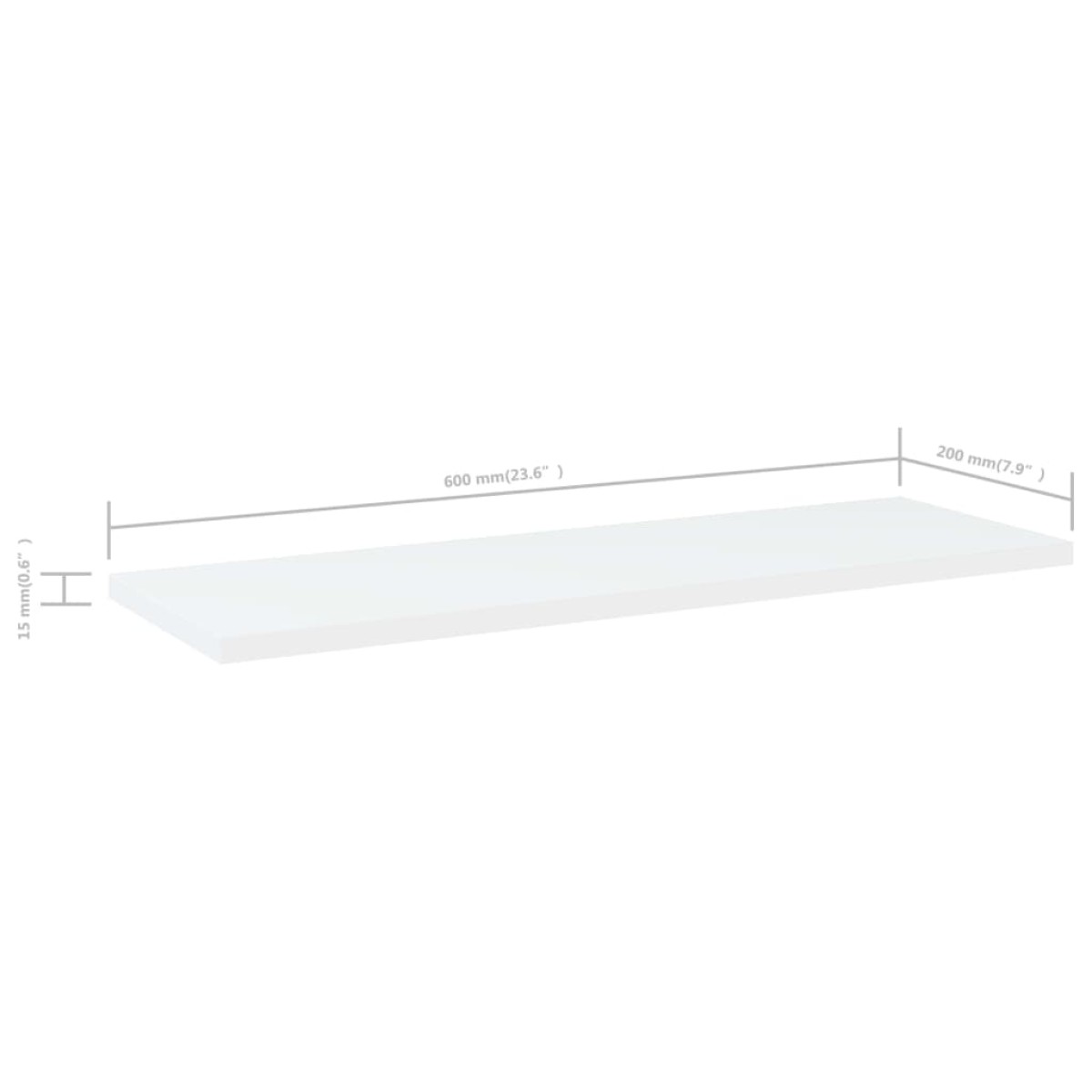 vidaXL Ράφια Βιβλιοθήκης 4 τεμ. Λευκά 60x20x1,5 εκ. από Μοριοσανίδα